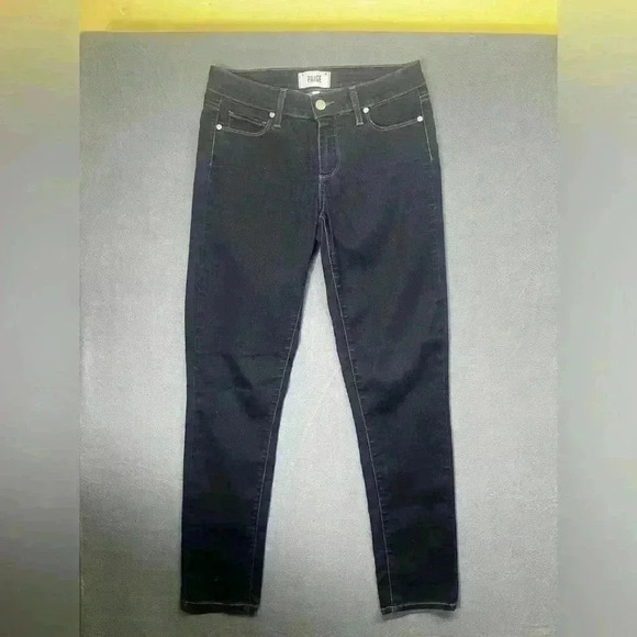 Paige Skyline Ankle Peg Jeans Womens 27 Waist Stretch blue Denim comfy cute 0866 - Picture 1 of 10